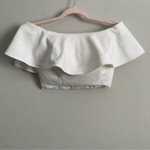 Dave & Johnny Off-The-Shoulder Crop Top